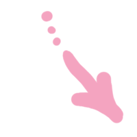 a pink arrow pointing down on a black background